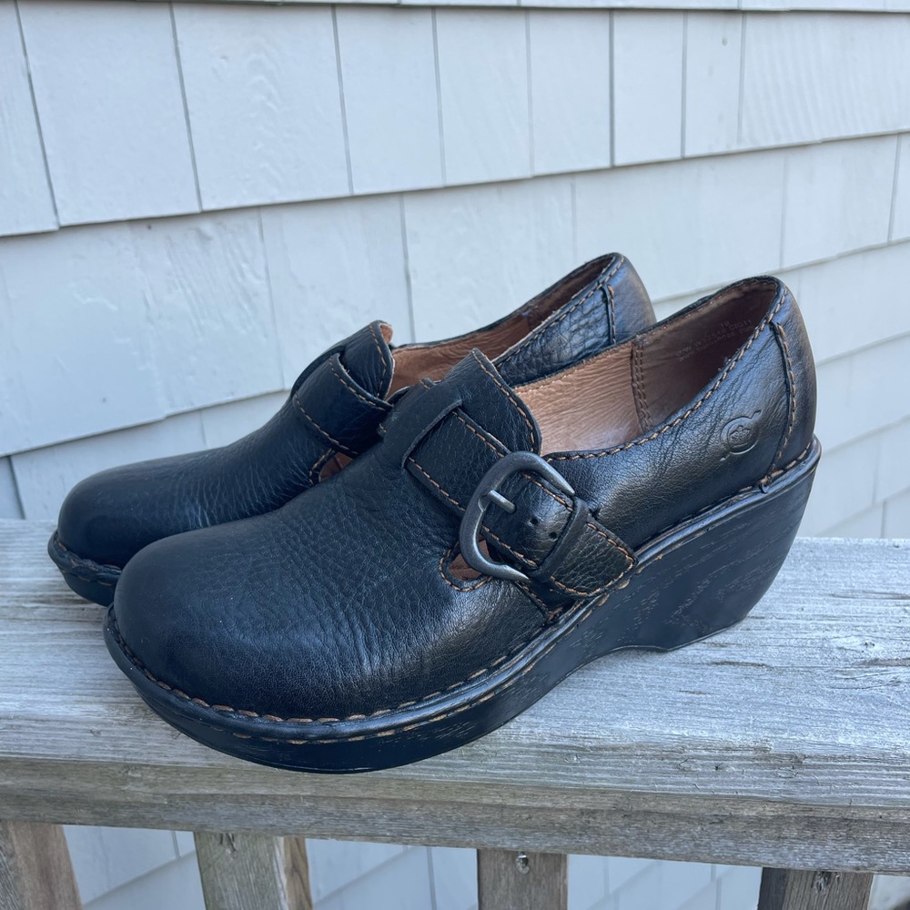 Platform Black Mules
